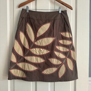 Boden A-Line Skirt with Floral Applique
